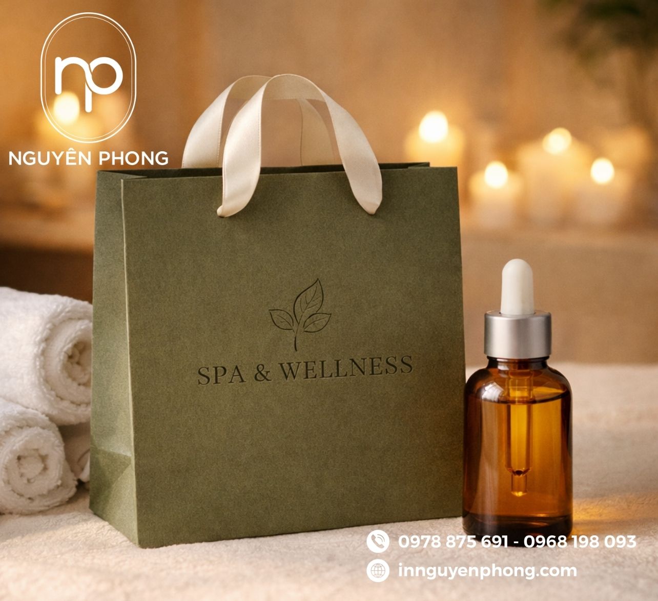 Mẫu túi giấy đựng mỹ phẩm in logo